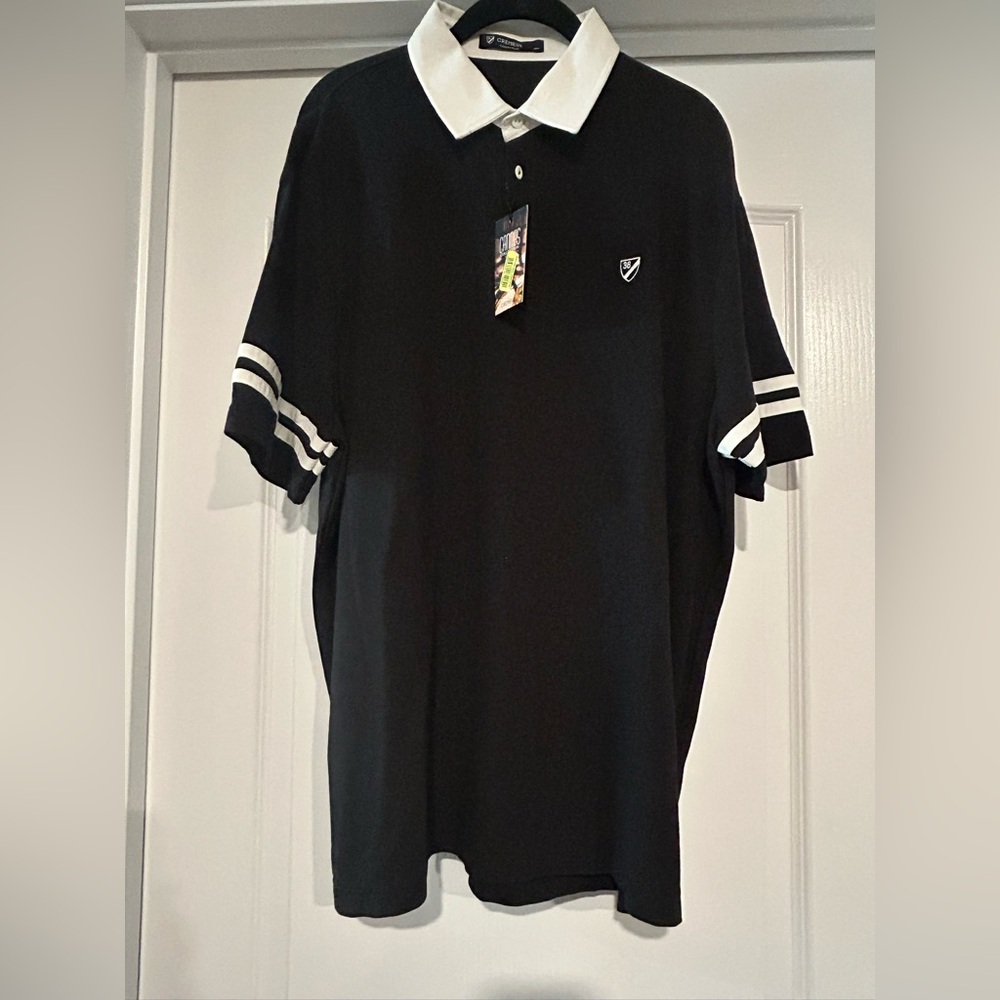 New with Tag!!!!! Men’s Daniel Cremieux Black Polo with White Accents